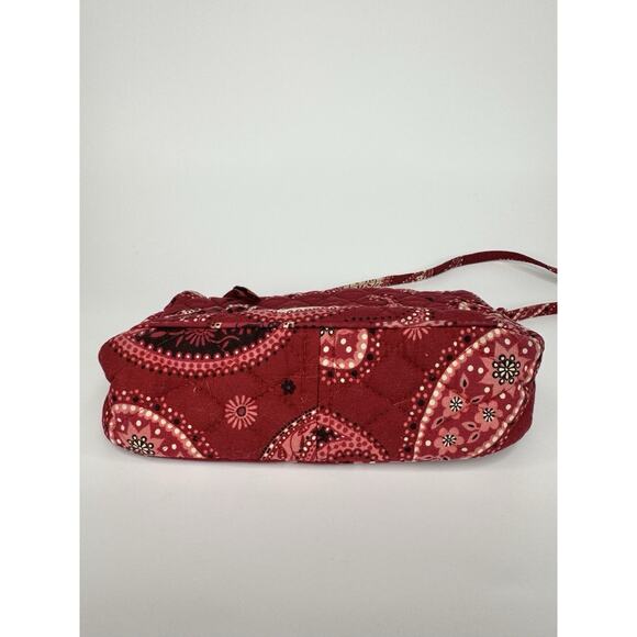 VTG Vera Bradley Mesa Red Quilted Cotton Small Crossbody Purse Paisley Bandanna - Picture 3 of 9